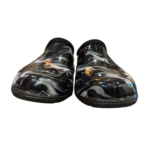 Sloggers Waterproof Garden Shoe Rain Clog Size 7 Galloping Horse Print Black - Picture 6 of 8